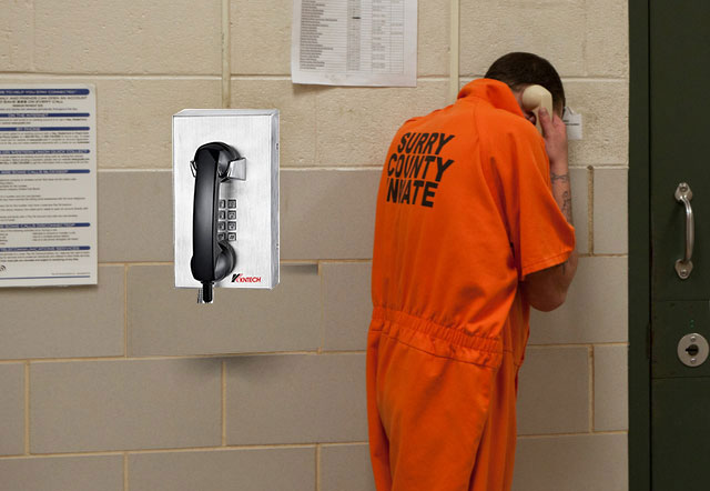 jail telephone on the wall